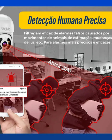 Kit 2 Câmeras de Segurança IP Interna/Externa Wi-Fi iCSee Infravermelho à Prova d'Água - HW