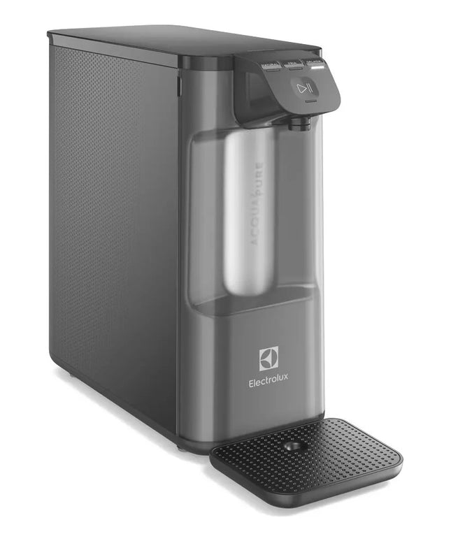 Purificador de Água Gelada Fria e Natural Elétrico Compacto Eletrônico placa Filtro refil 6 meses ou 3000l Painel Touch Bivolt Cinza PE12G Electrolux