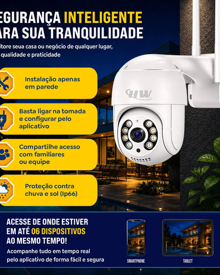 Kit 2 Câmeras de Segurança IP Interna/Externa Wi-Fi iCSee Infravermelho à Prova d'Água - HW