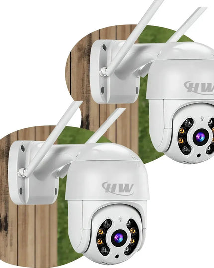 Kit 2 Câmeras de Segurança IP Interna/Externa Wi-Fi iCSee Infravermelho à Prova d'Água - HW