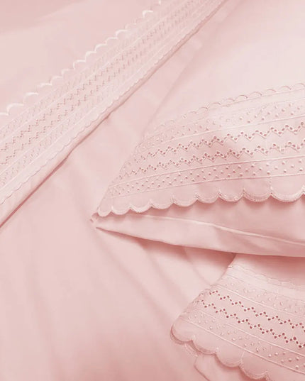 Jogo de Cama Solteiro 300 Fios Micro Percal Premium 3 Peças Rosa Liso