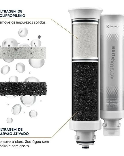 Purificador de Água Gelada Fria e Natural Elétrico Compacto Eletrônico placa Filtro refil 6 meses ou 3000l Painel Touch Bivolt Cinza PE12G Electrolux