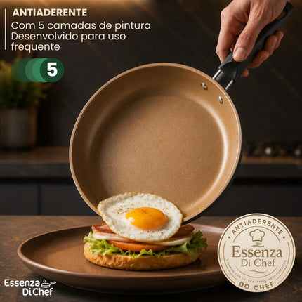 Conjunto de Panelas Antiaderentes 10 Peças Teflon Várias Cores