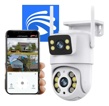 Câmera de Segurança Externa Dupla IP Wifi Lente 6MP App Yoosee