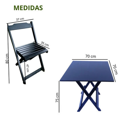 Kit Com 5 Mesas 20 Cadeiras Dobráveis De Bar Em Madeira