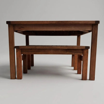 Conjunto Mesa E Bancos Churrasco Madeira Maciça Ember