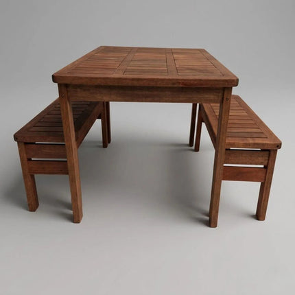 Conjunto Mesa E Bancos Churrasco Madeira Maciça Ember