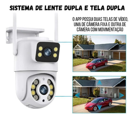 Câmera de Segurança Externa Dupla IP Wifi Lente 6MP App Yoosee