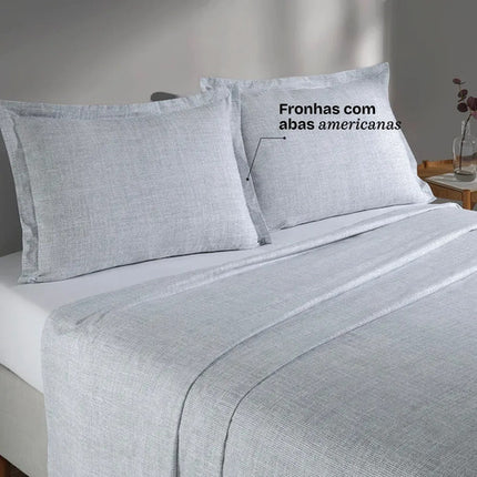 Jogo De Cama Casal 100% Algodão Percal 180 Fios Uni Döhler