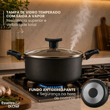 Conjunto de Panelas Antiaderentes 10 Peças Teflon Várias Cores