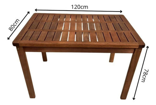 Conjunto Mesa E Bancos Churrasco Madeira Maciça Ember