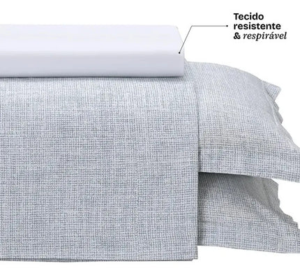 Jogo De Cama Casal 100% Algodão Percal 180 Fios Uni Döhler