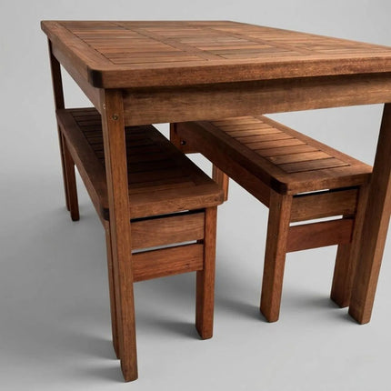 Conjunto Mesa E Bancos Churrasco Madeira Maciça Ember