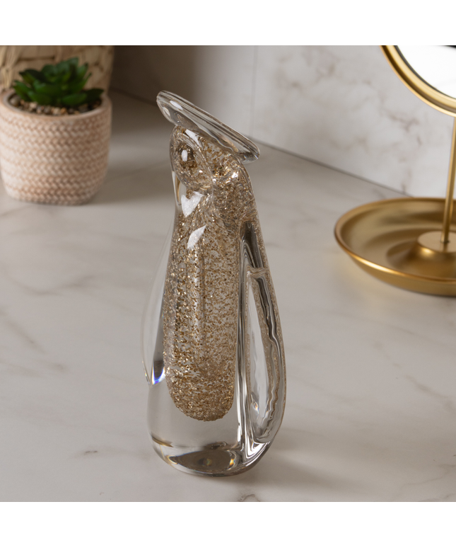 Figura de Nossa Senhora de Vidro Dourado 12cm