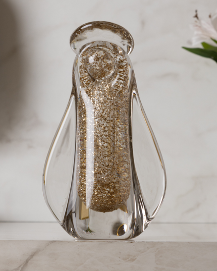Figura de Nossa Senhora de Vidro Dourado 12cm