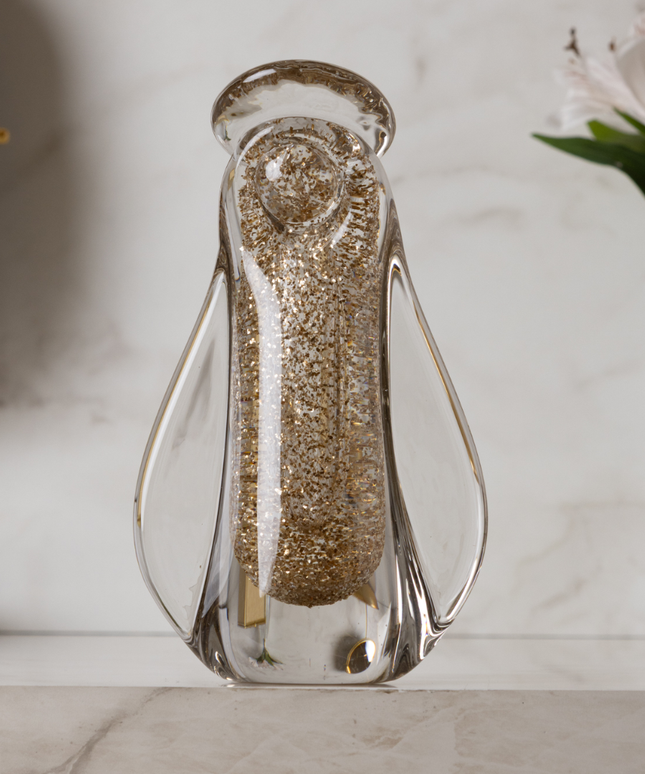 Figura de Nossa Senhora de Vidro Dourado 12cm