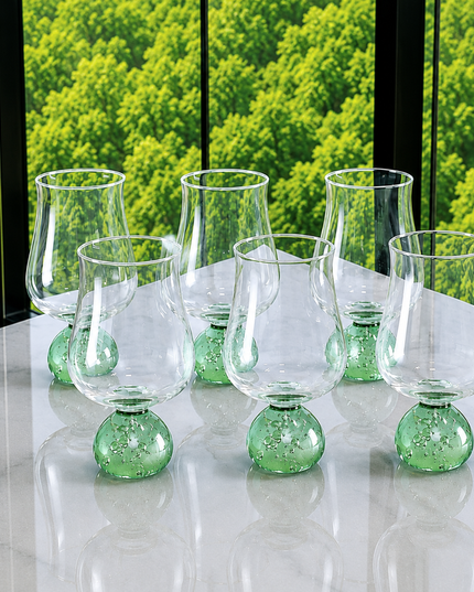 Jogo 6 Taças Base Esfera para Vinho Verde e Transparente 440ml