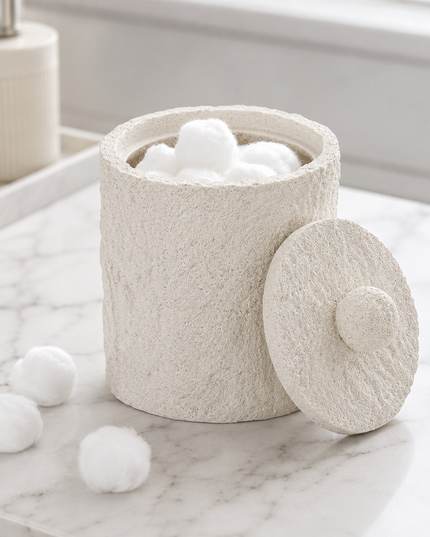 Pote Porta Objetos Multiuso Branco Polirresina Branco 11cm