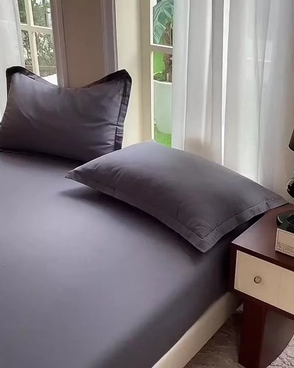 Lençol Casal 400 Fios Micropercal Jogo De Cama 3 peças Com Detalhe Em Ponto Palito