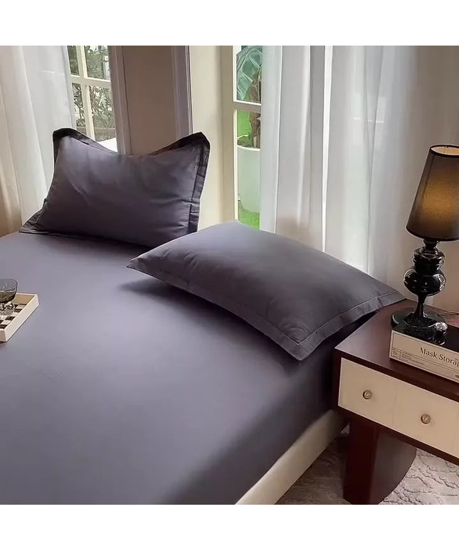 Lençol Casal 400 Fios Micropercal Jogo De Cama 3 peças Com Detalhe Em Ponto Palito