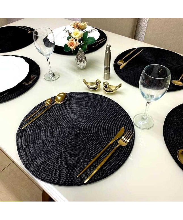Novo Kit 2/4/8 Jogo Americano Redondo Jantar para Mesa Posta, Descanso de Prato Elegante