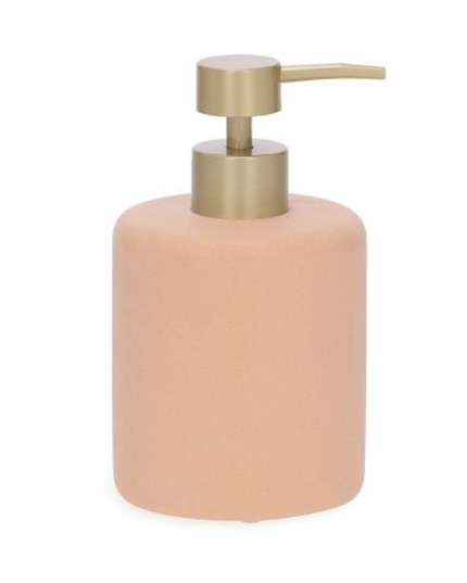 Porta Sabonete Líquido Resondo de Poliresina Rosa 15,5cm