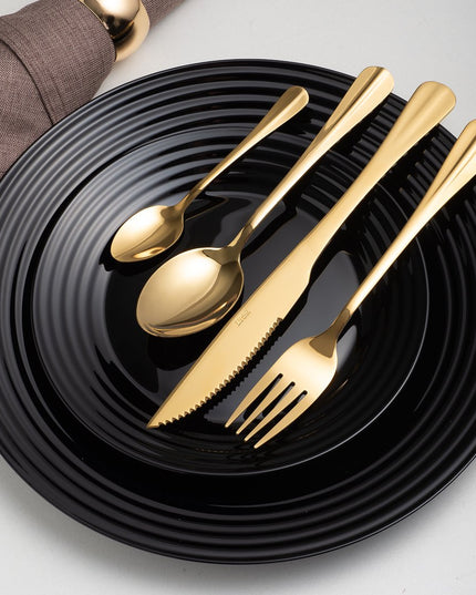 Faqueiro Dourado Aço Inox 24 Peças