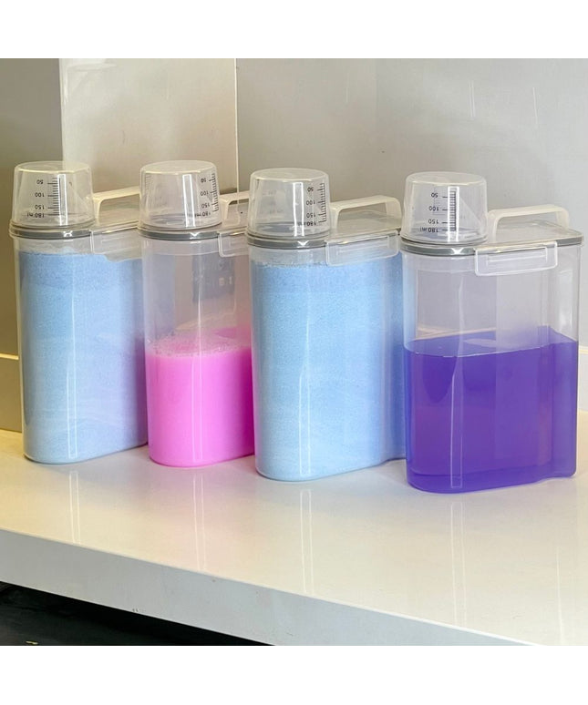 Kit 4 Potes Herméticos Porta Mantimento com Copo Medidor 2,3 Litros