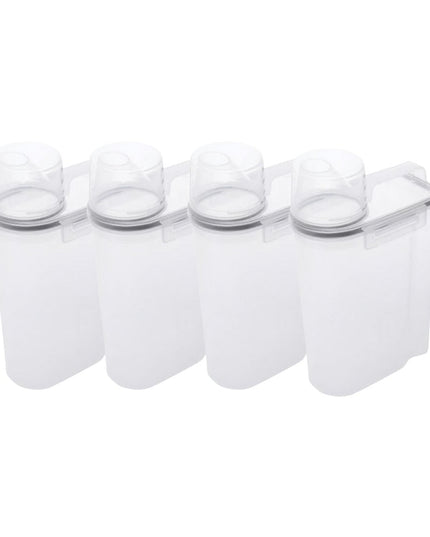 Kit 4 Potes Herméticos Porta Mantimento com Copo Medidor 2,3 Litros