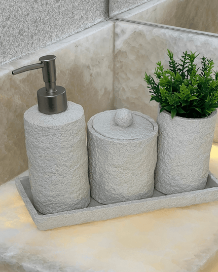 Pote Porta Objetos Multiuso Branco Polirresina Branco 11cm