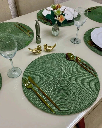 Novo Kit 2/4/8 Jogo Americano Redondo Jantar para Mesa Posta, Descanso de Prato Elegante