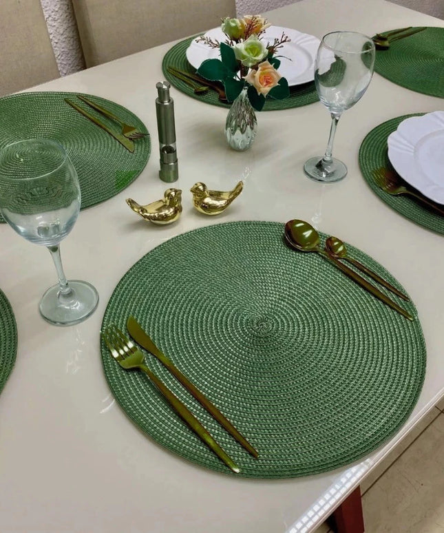 Novo Kit 2/4/8 Jogo Americano Redondo Jantar para Mesa Posta, Descanso de Prato Elegante