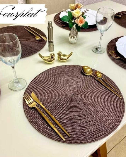 Novo Kit 2/4/8 Jogo Americano Redondo Jantar para Mesa Posta, Descanso de Prato Elegante
