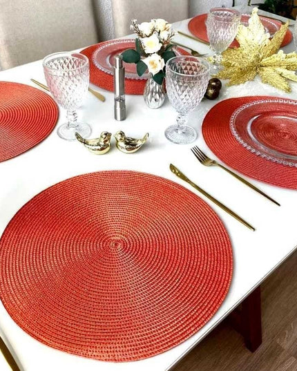 Novo Kit 2/4/8 Jogo Americano Redondo Jantar para Mesa Posta, Descanso de Prato Elegante