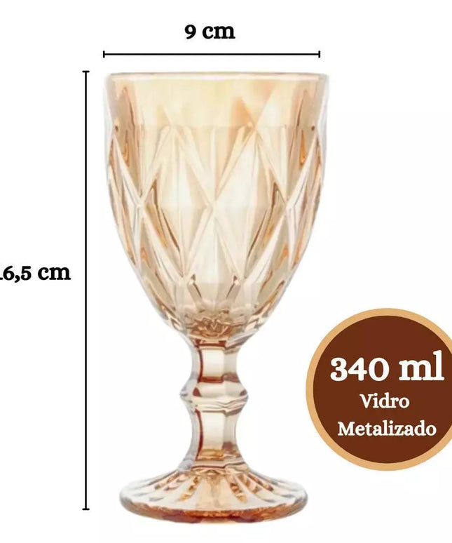 Conjunto de 6 Taças de Vidro Diamond